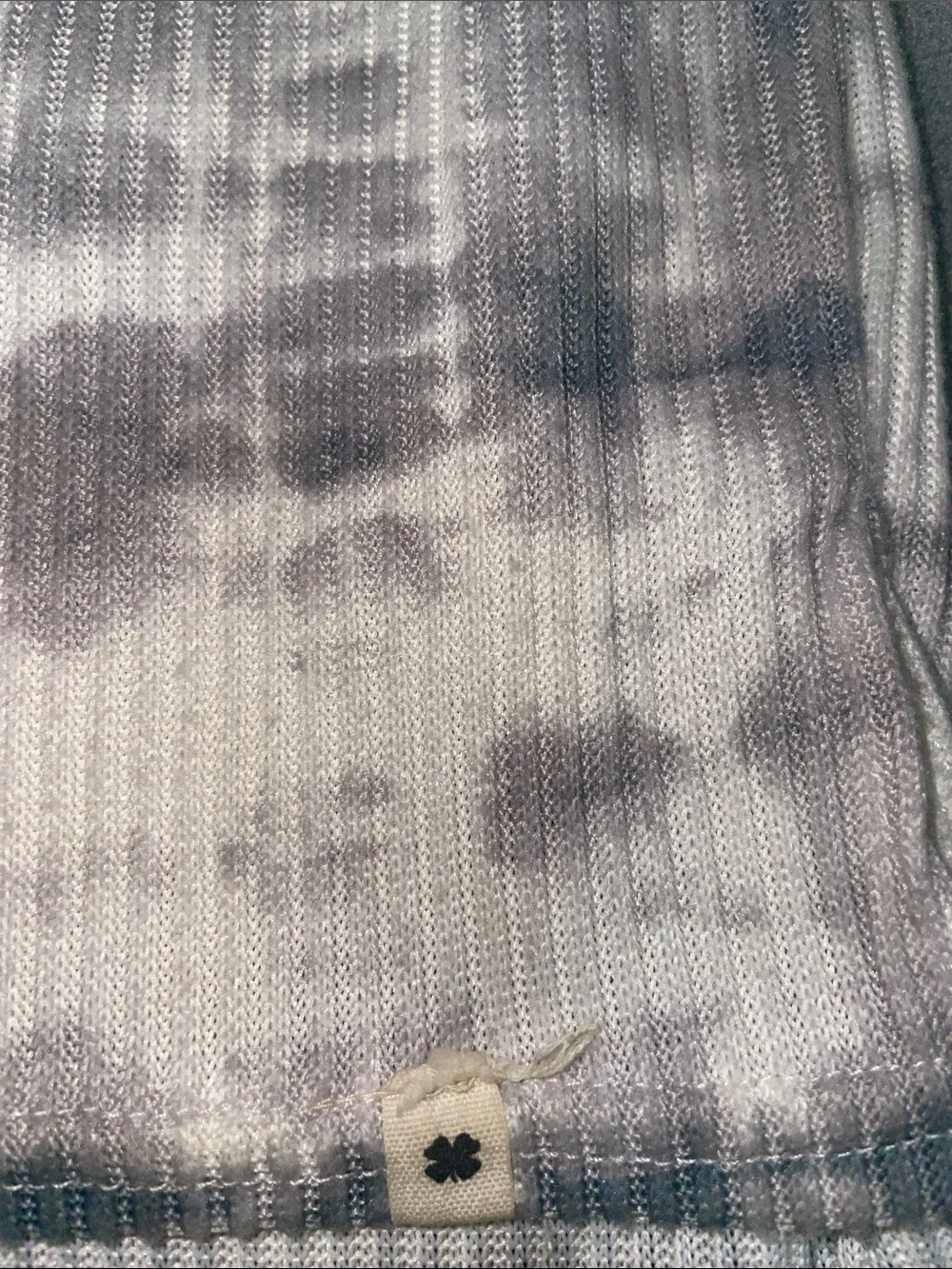 Lucky Brand Gray Tie-Dye Ribbed Short Sleeve Pajama Set